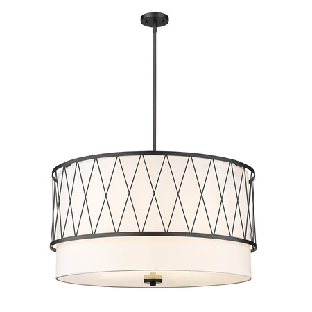 Z-Lite Dalton 5 Light Pendant, Matte Black & White 198-32MB
